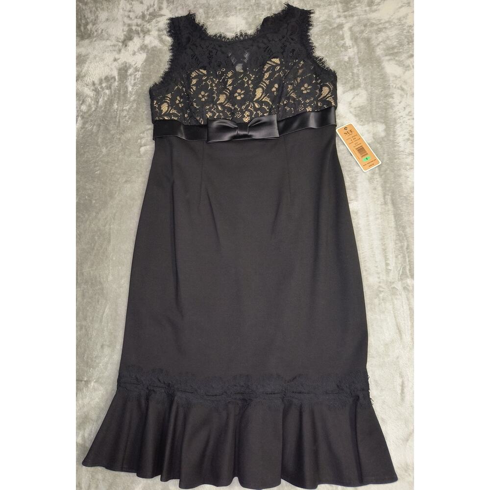 NUE by Shani Black and Nude Dress, Size 8, NWT
